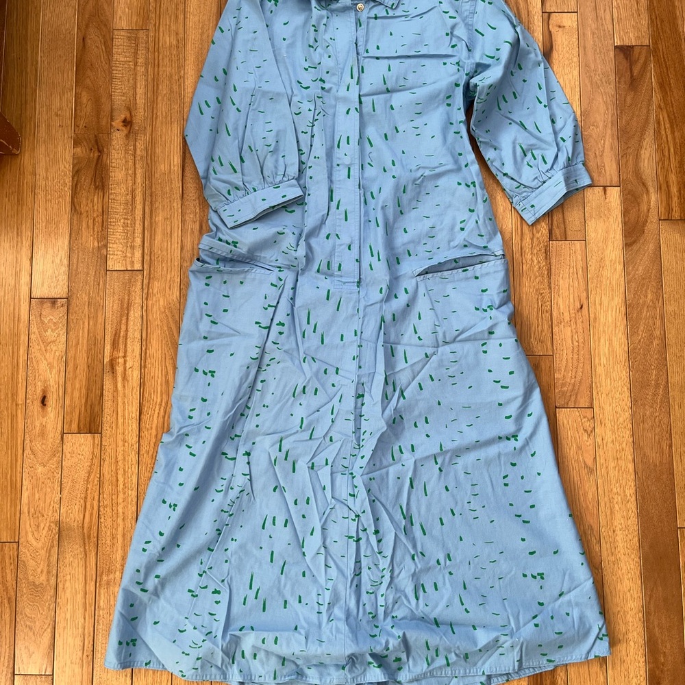 Blue and Green Midi Dress